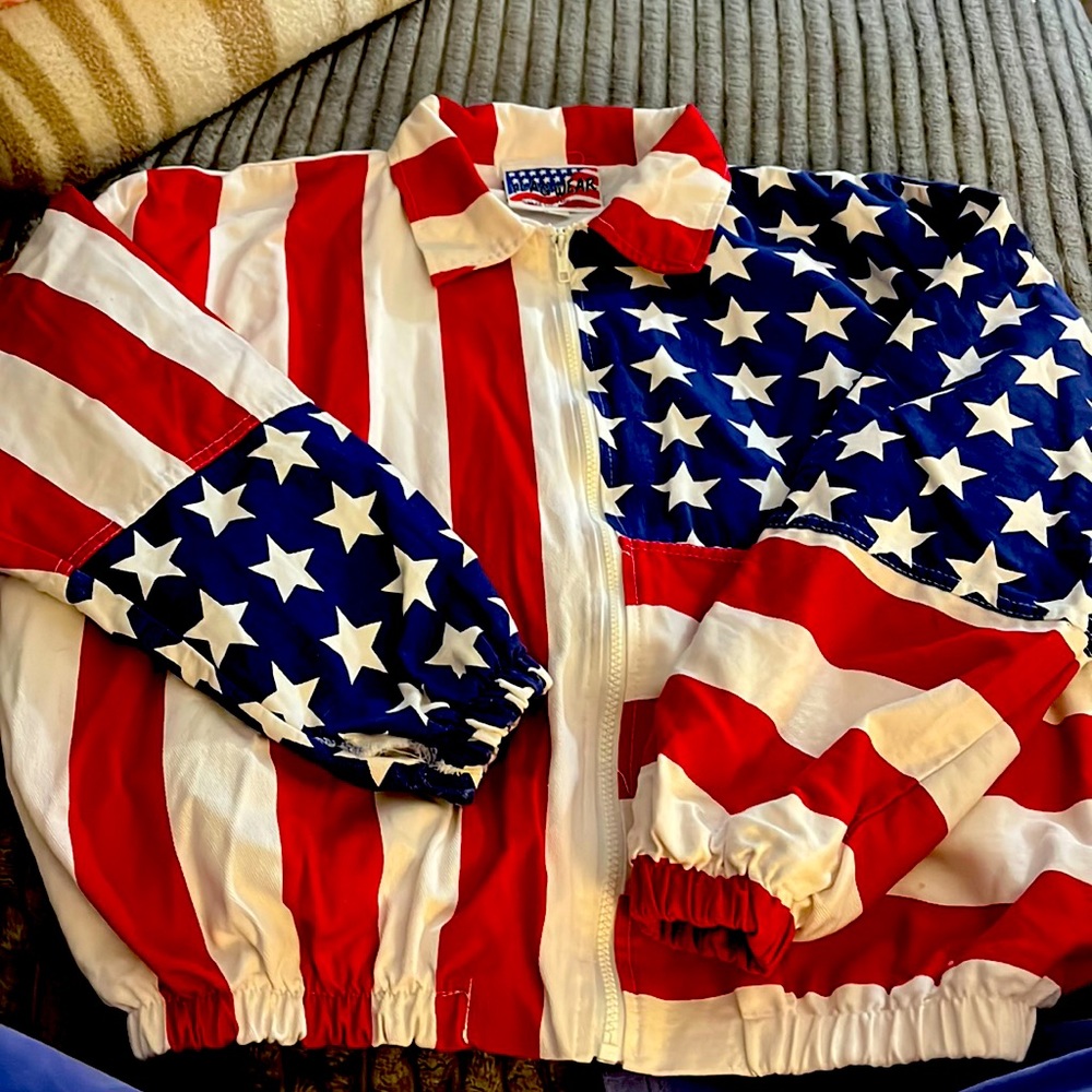 80s flag jacket.